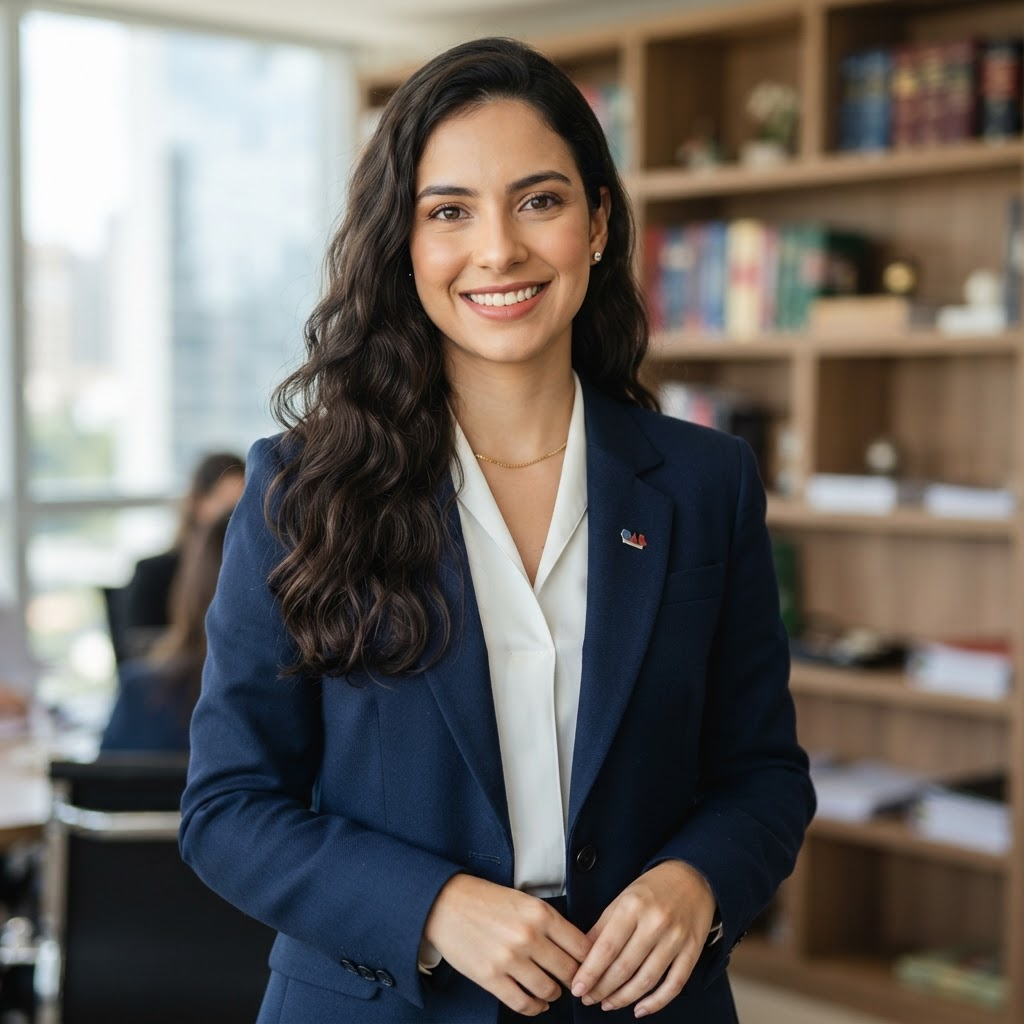 Stefany Yasmyn Packer, advogada, em escritório